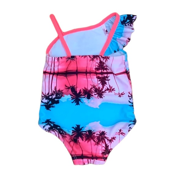 🌟3/$15🌟Body Glove Baby Girl One Piece Swim Suit Ruffle Shoulder Tropical 12M - Picture 2 of 9